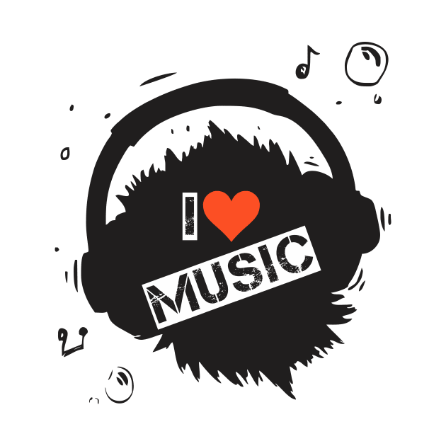 i love music by CreativeIkbar Prints