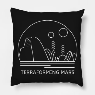 Terraforming Mars Minimalist Line Drawing - Board Game Inspired Graphic - Tabletop Gaming  - BGG Pillow