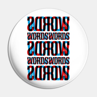 Words Typography Stack (Cyan Red Black) Pin