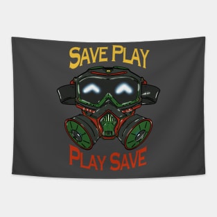 Save play with mask Tapestry