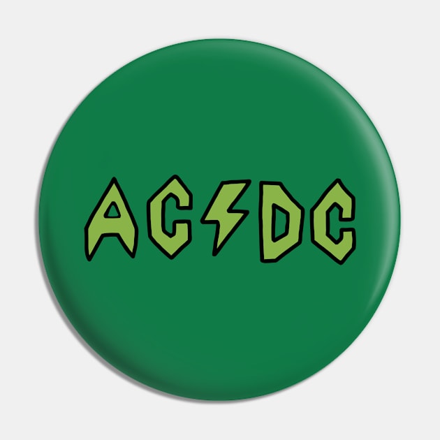 Butt-Head AC/DC - Green Pin by Botak Solid Art