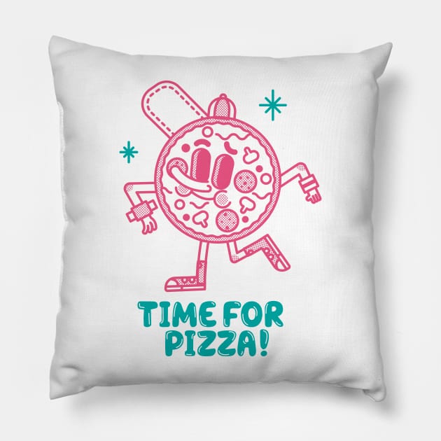 Time for Pizza Pillow by Geeksarecool