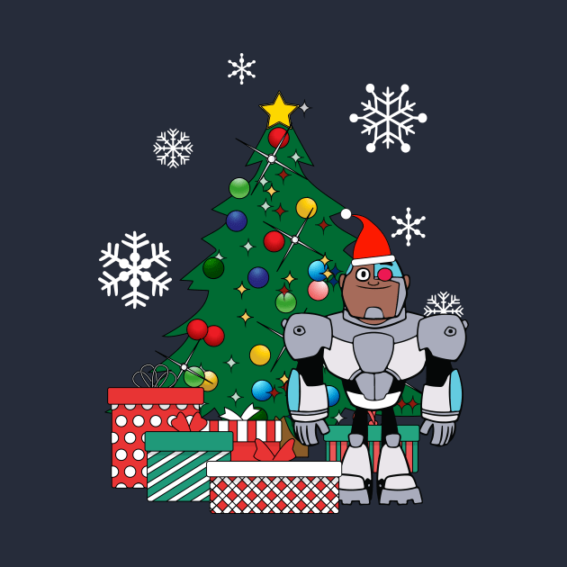 Teen Titans Cyborg Around The Christmas Tree by Nova5