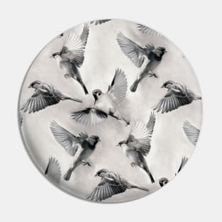 Sparrow Flight - monochrome Pin
