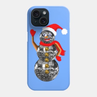 Disco Ball Christmas Snowman Phone Case