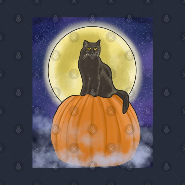 Halloween Cat by tesiamarieart