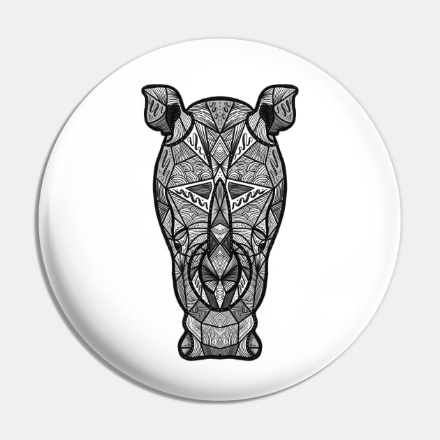 Rhino - Illustration - Wild Series Pin by mark_karwowski