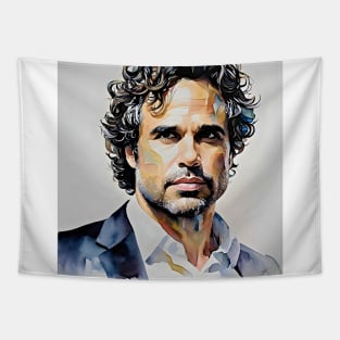 watercolor painting with Mark Ruffalo Tapestry