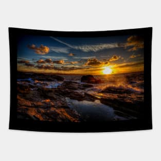 Cornish Sunset On Hayle Beach Tapestry