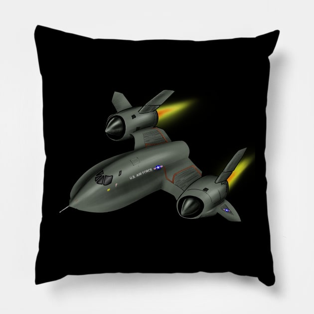 SR71 Blackbird US Air Force Pillow by Funky Aviation