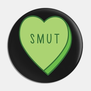 Bookish Smut Candy Heart Tropes Book Lover Green Pin