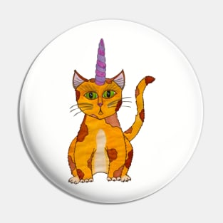 Calico Unicat, calico cat with unicorn horn Pin