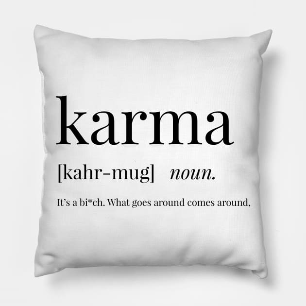 Karma Definition Pillow by definingprints