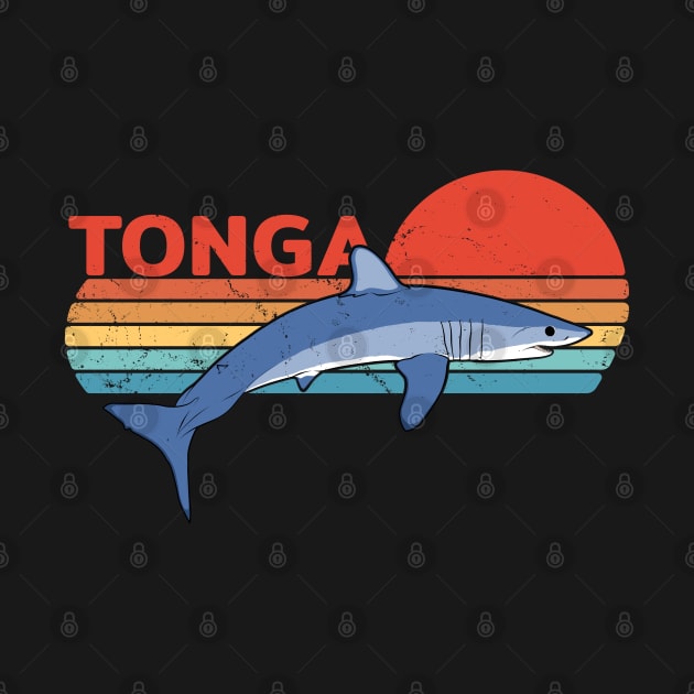 Mako Shark Kingdom of Tonga Vintage Travel Design by NicGrayTees