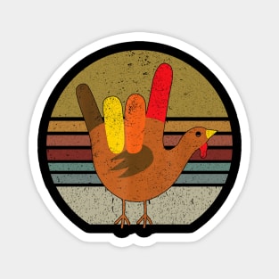 Peace Sign Turkey Hand Cool Thanksgiving Hippie Men Women Magnet