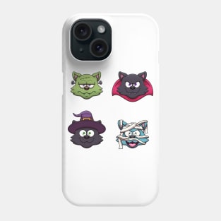 Halloween Black Cat Faces Phone Case