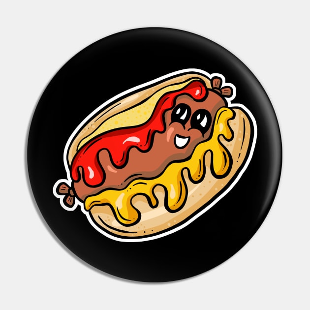 Cute Hotdog Cartoon Character - Bob Pin by Squeeb Creative