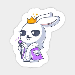 Cute bunny king wearing king clothes and crown Magnet