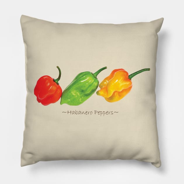 Habanero Peppers Dark Pillow by pasnthroo