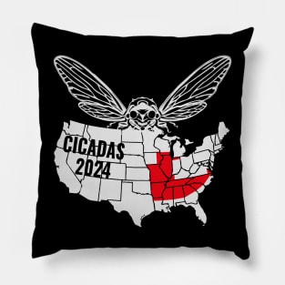 Cicada 2024 Map Cicadas invasion Pillow