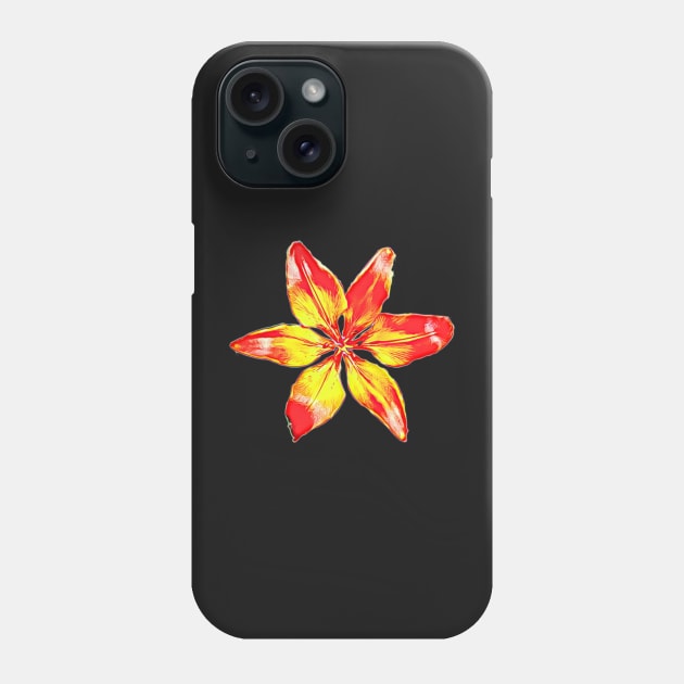 Orange Tiger Lily Watercolor Style Tiled Pattern Phone Case by BubbleMench