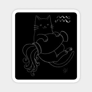 Dark Cat Aquarius Magnet