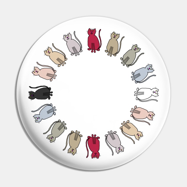 Circle of Magentaverse Rainbow Cats Pin by ellenhenryart