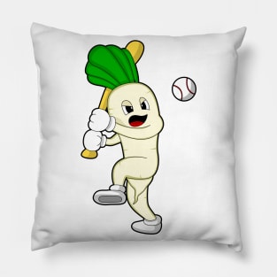 Radish at Baseball with Baseball bat Pillow