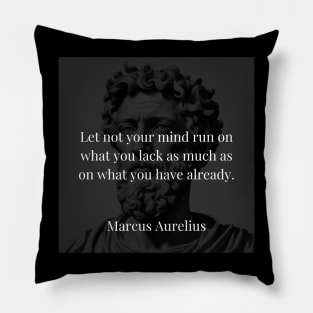 Marcus Aurelius's Counsel: Gratitude Over Desires Pillow