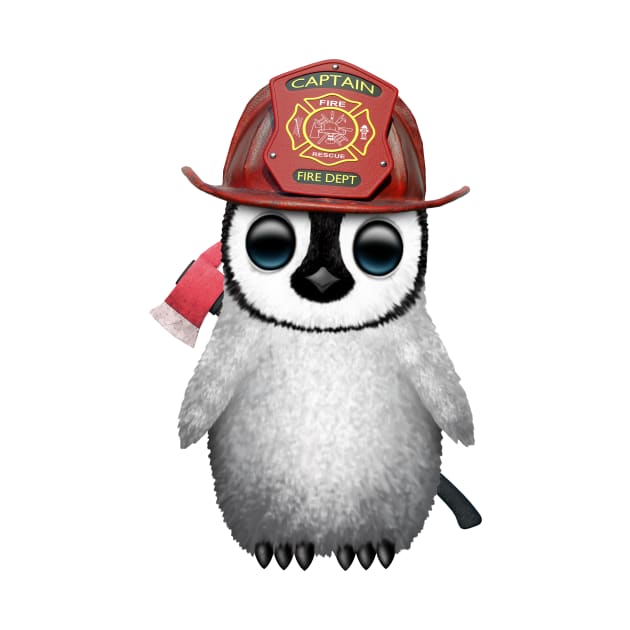 Cute Baby Penguin Firefighter by jeffbartels