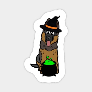 Funny Guard Dog is wearing a witch costume Magnet