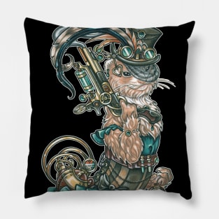 Steampunk Ferret Clara The Bounty Hunter Pillow