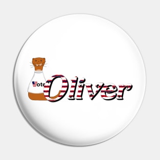 Oliver The Otter Says Get Out and Vote! Pin