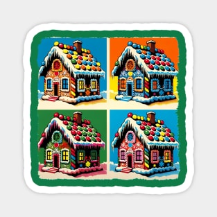 Ginger Zest: A Vibrant Pop Art Gingerbread Fantasy - Classic Christmas Magnet