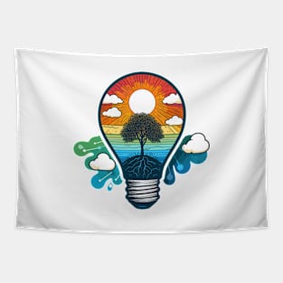 Light bulb tree nature Tapestry