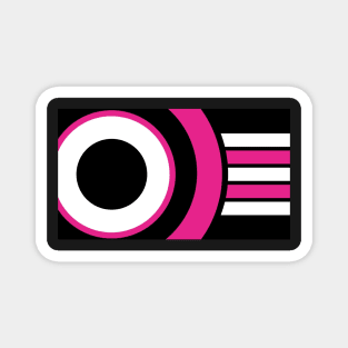 Abstract Pink And White Circles And Lines Magnet