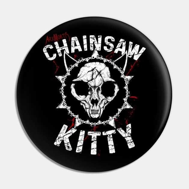 Arx Mortis ChainsawKitty Logo Pin by KHKproductions