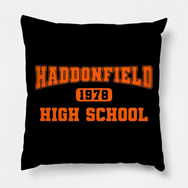 Haddonfield high (front and Back) Pillow by OniSide