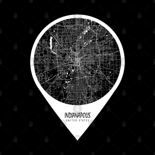 Indianapolis, USA City Map - Travel Pin by deMAP Studio