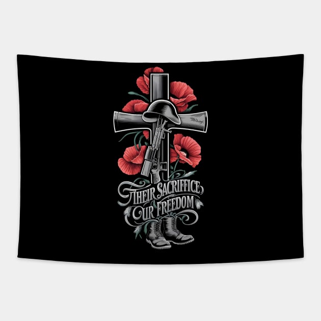 Their sacrifice our Freedom | Memorial day | Veteran lover gifts Tapestry by T-shirt US