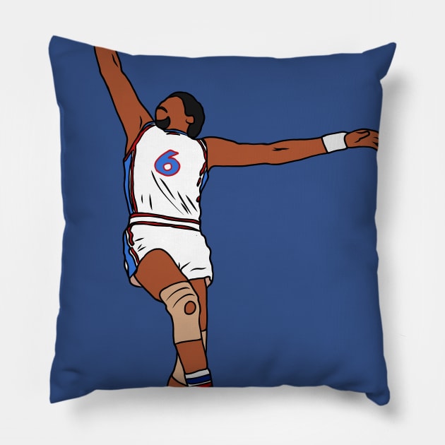 Julius Erving Dunk Pillow by rattraptees