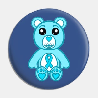 Light Blue Warrior Bear Pin