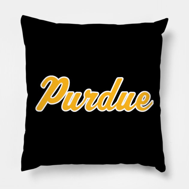 Purdue Retro Script Pillow by twothree