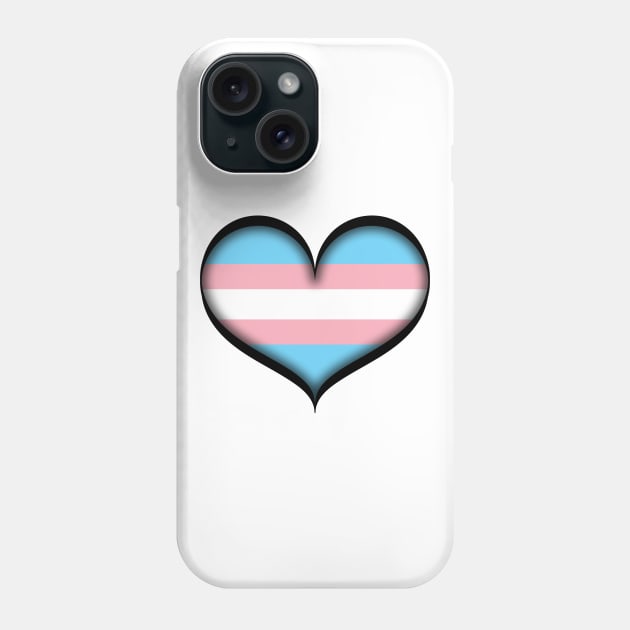 Large Vector Heart in Transgender Pride Flag Colors Phone Case by LiveLoudGraphics