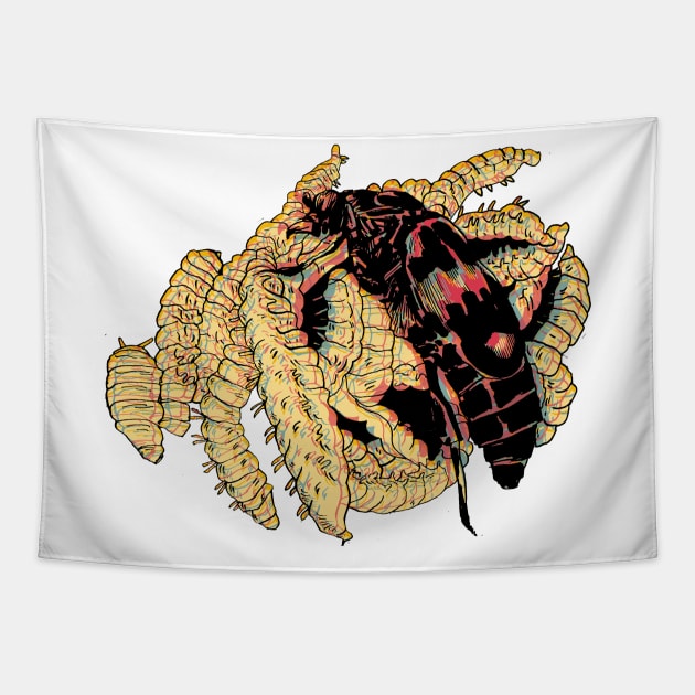 Nicrophorus Burying beetle Tapestry by A N Illustration