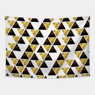 Gold and black geometric pattern in minimalist theme Tapestry