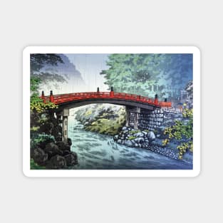 Shinkyo Bridge at Nikko by Tsuchiya Koitsu Magnet