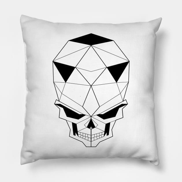 Geometric ULTRAS Skull Pillow by Athilart