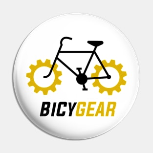 Black Bicycle w/ Yellow Gear Wheels Pin