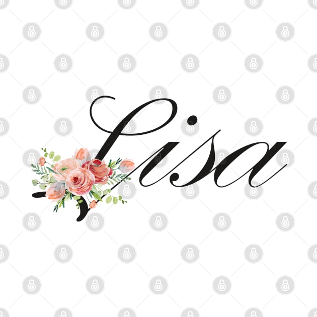 Lisa name letter watercolor flowers by NeedsFulfilled